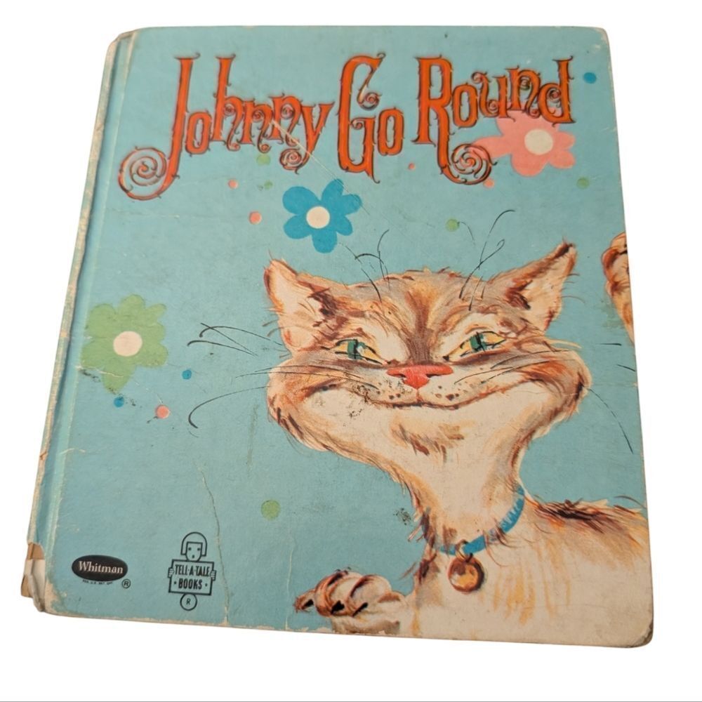 Johnny Go Round vintage 60s children's book cat MCM